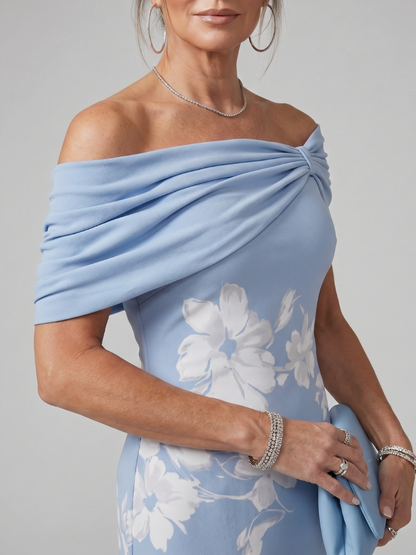 Cosma | Robe Midi à Encolure Drapée Décollétée