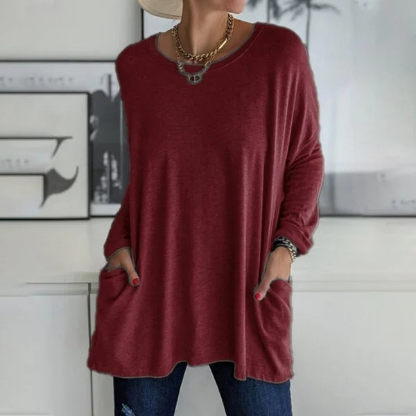 Evanya™ | Relaxed Long Sleeve Top