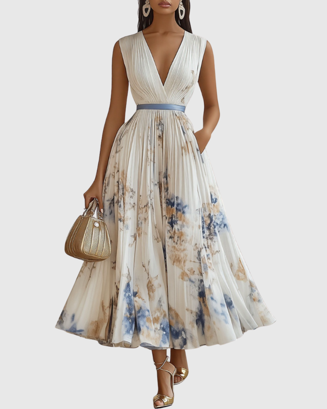 Rowella | Robe longue plissée élégante