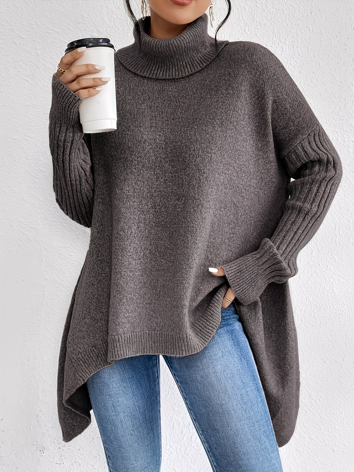 Elowen | Oversized Knit Turtleneck Sweater
