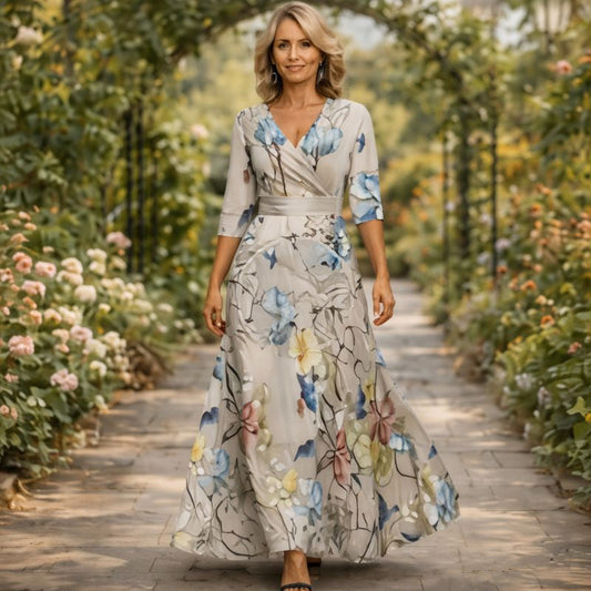 Lillian | Robe longue fluide portefeuille