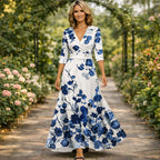 Lillian | Wrap-Style Flowing Maxi Dress