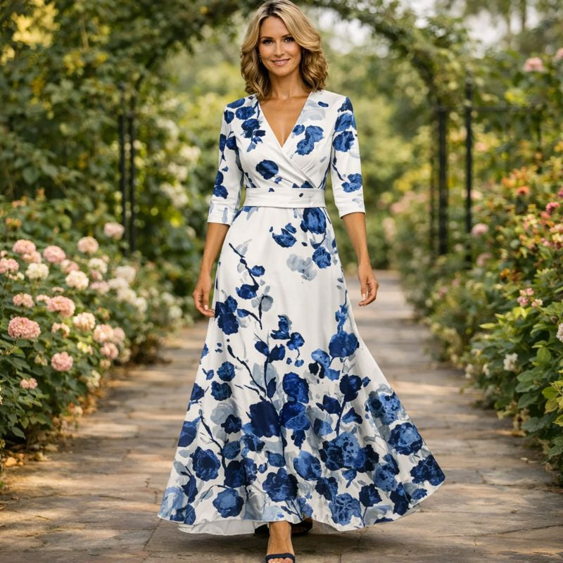 Lillian | Wrap-Style Flowing Maxi Dress