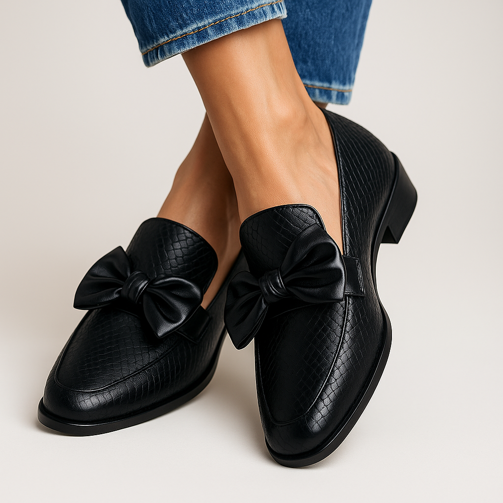 Claudia | Elegant Bow-Detail Loafers