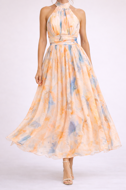 INGRID – ROBE AVEC COL HALTER