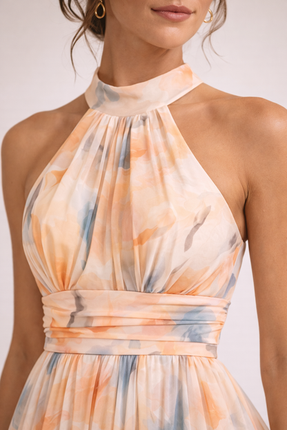 INGRID – ROBE AVEC COL HALTER