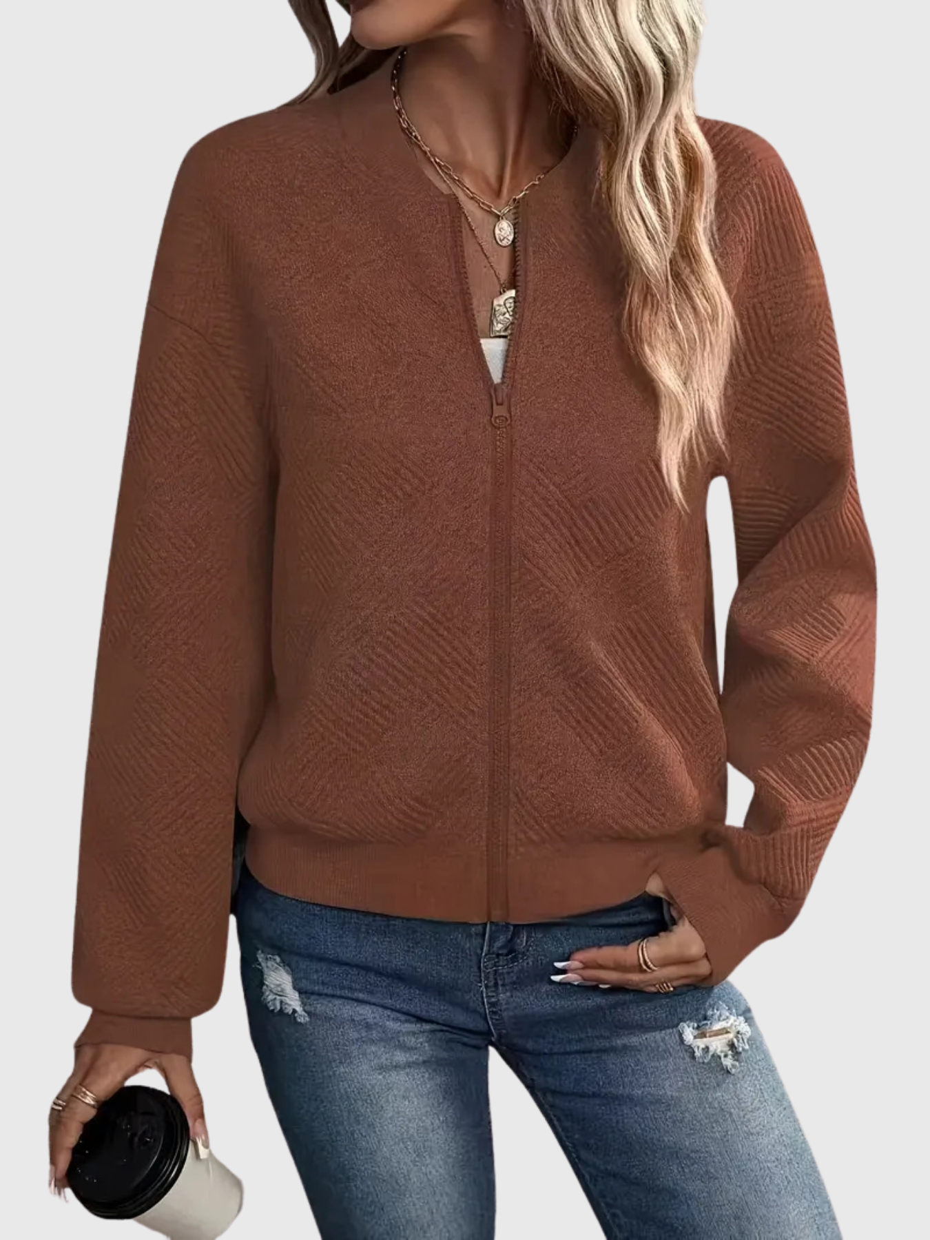 Laurie | Textured Zip Jacket