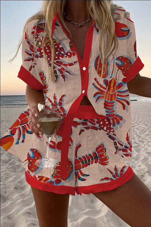 Hannah™ | Blush Lobster Print Set