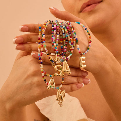 MACY™ - Collier Lettres Bulle Colorées