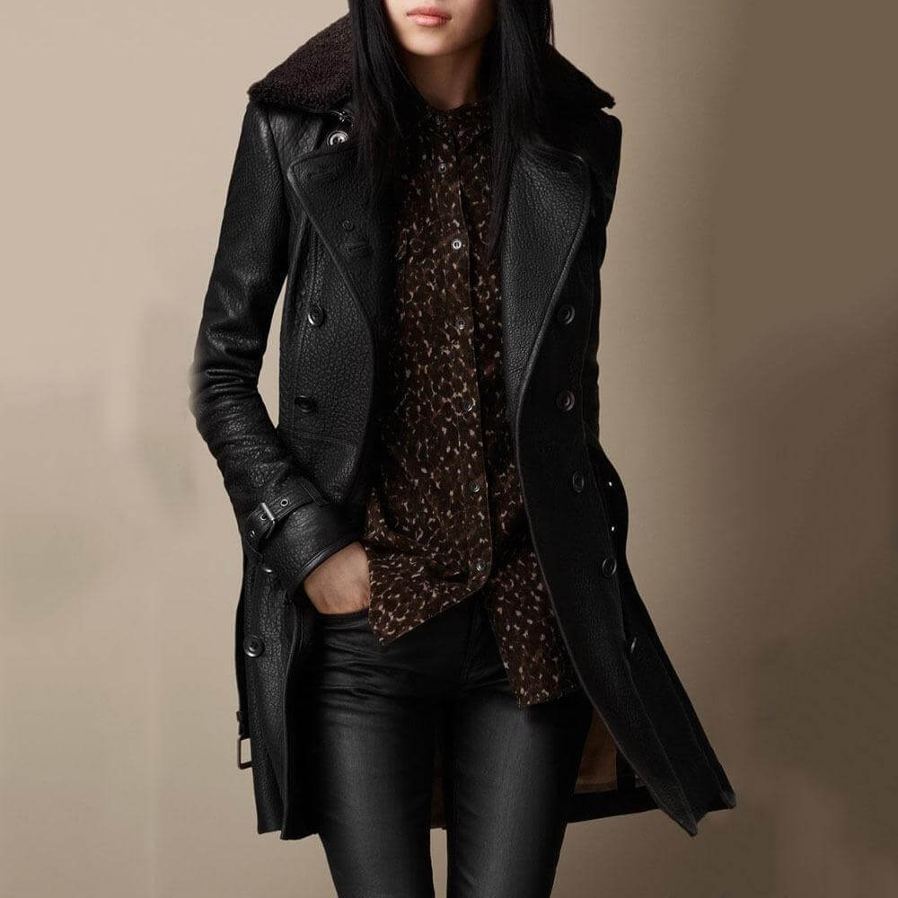Zaviana™ | Elegant Leather Coat