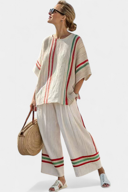 Truvane | Blouse imprimée boho confortable et pantalons ample