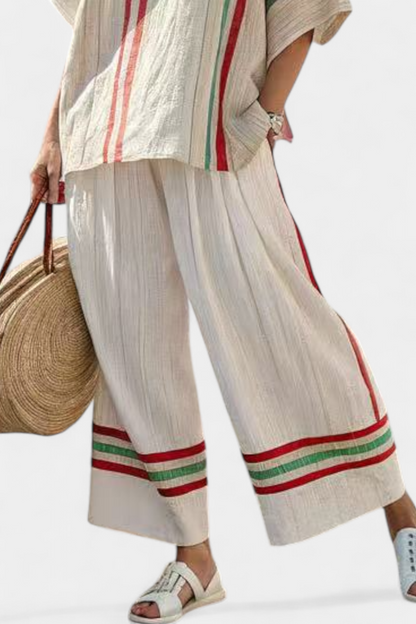 Truvane | Blouse imprimée boho confortable et pantalons ample