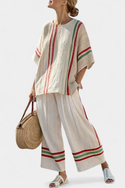 Truvane | Blouse imprimée boho confortable et pantalons ample