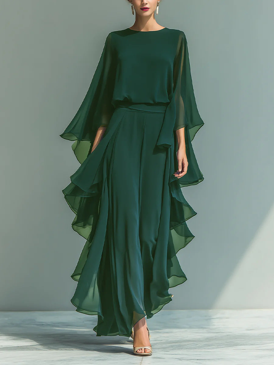 Aurora | Ensemble en Chiffon Élégant avec Volants