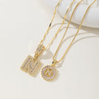 AISHA™ - Elegant 2-Pack Initial Letter Pendant Necklaces