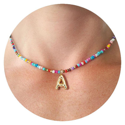MACY™ - Collier Lettres Bulle Colorées