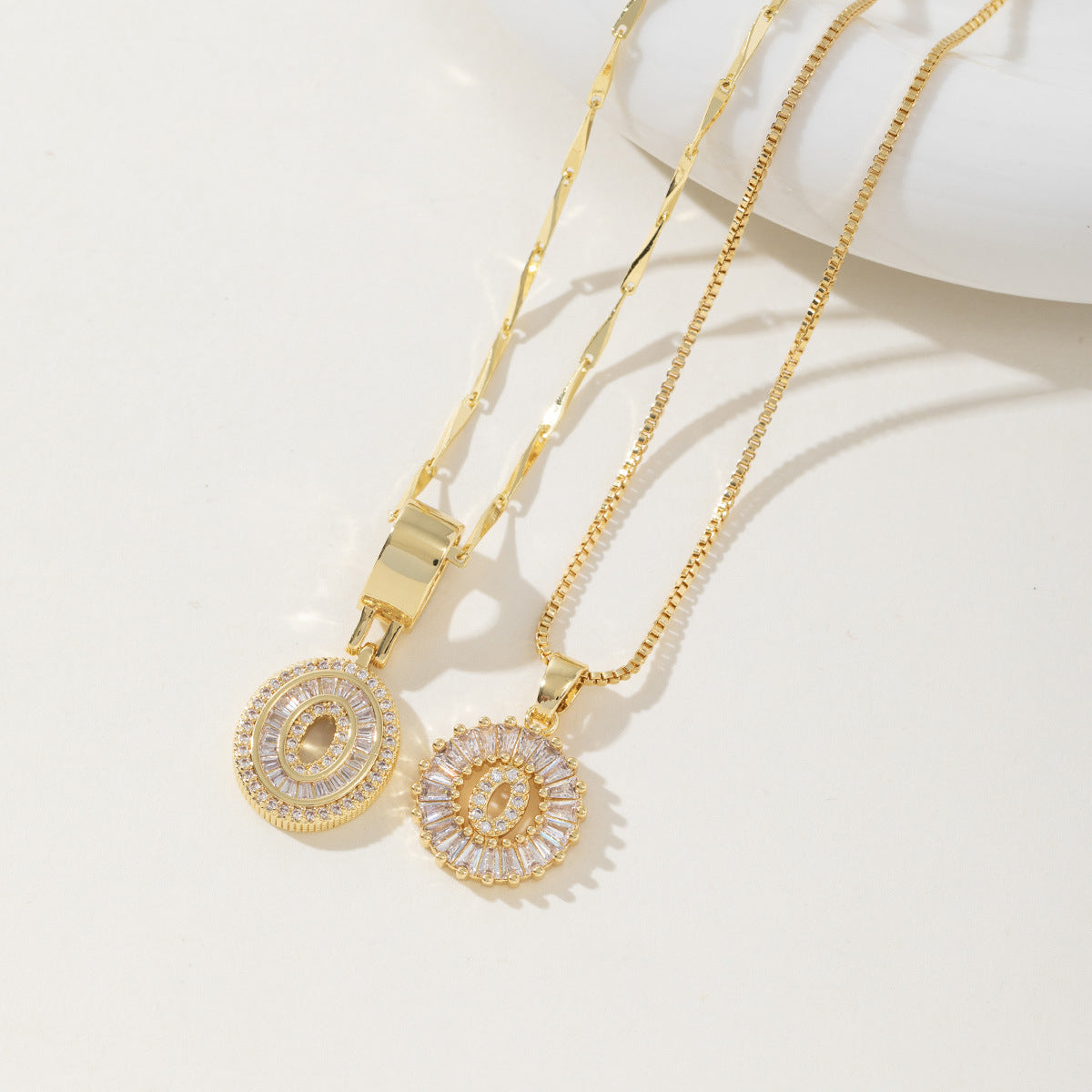 AISHA™ - Elegant 2-Pack Initial Letter Pendant Necklaces