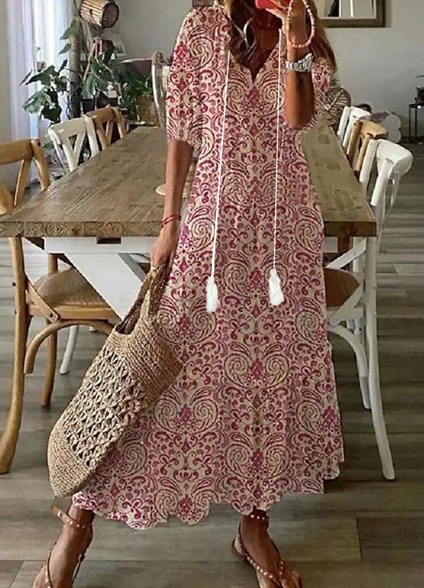 Sofia | Robe Maxi Vintage Bohème d'Été
