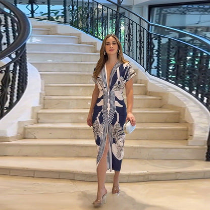 LUCIANA™ – Robe mi-longue élégante et décontractée à manches courtes