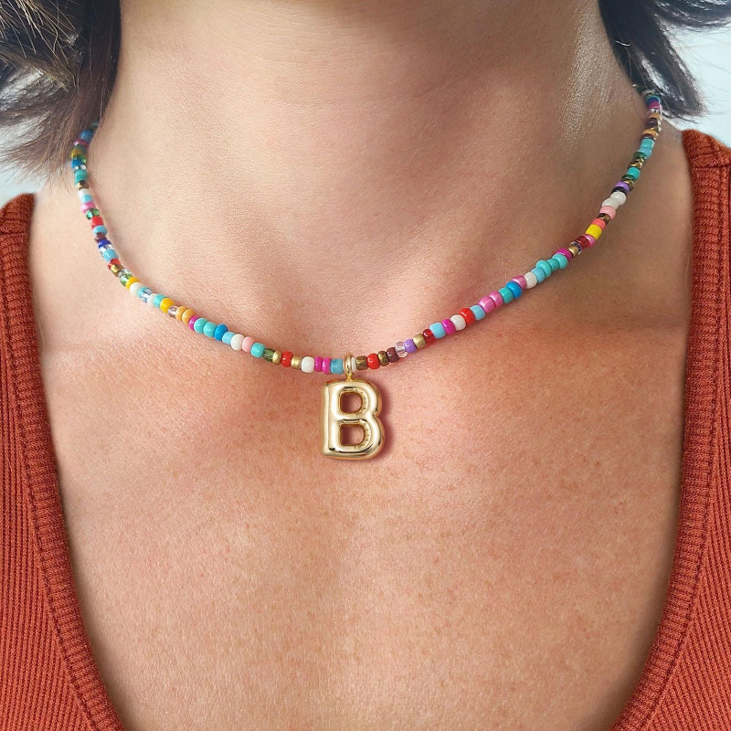 MACY™ - Collier Lettres Bulle Colorées