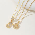 AISHA™ - Elegant 2-Pack Initial Letter Pendant Necklaces