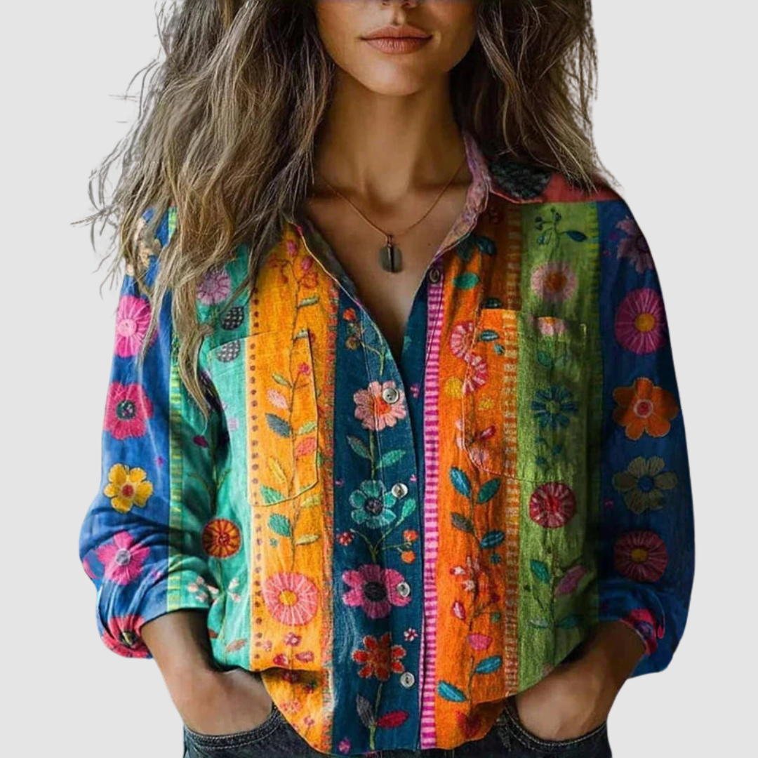 Lumielle™ | Retro Printed Blouse