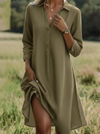 Sythera™ | Classic Collared V-neck Dress