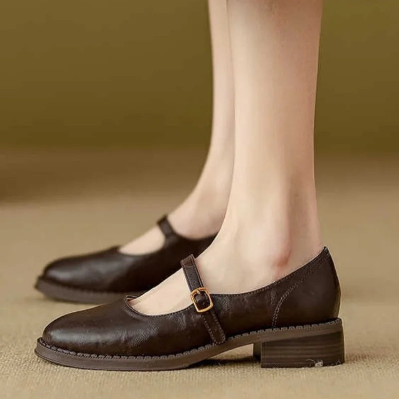 Chaussures Mary Janes Classiques Confortables En Cuir