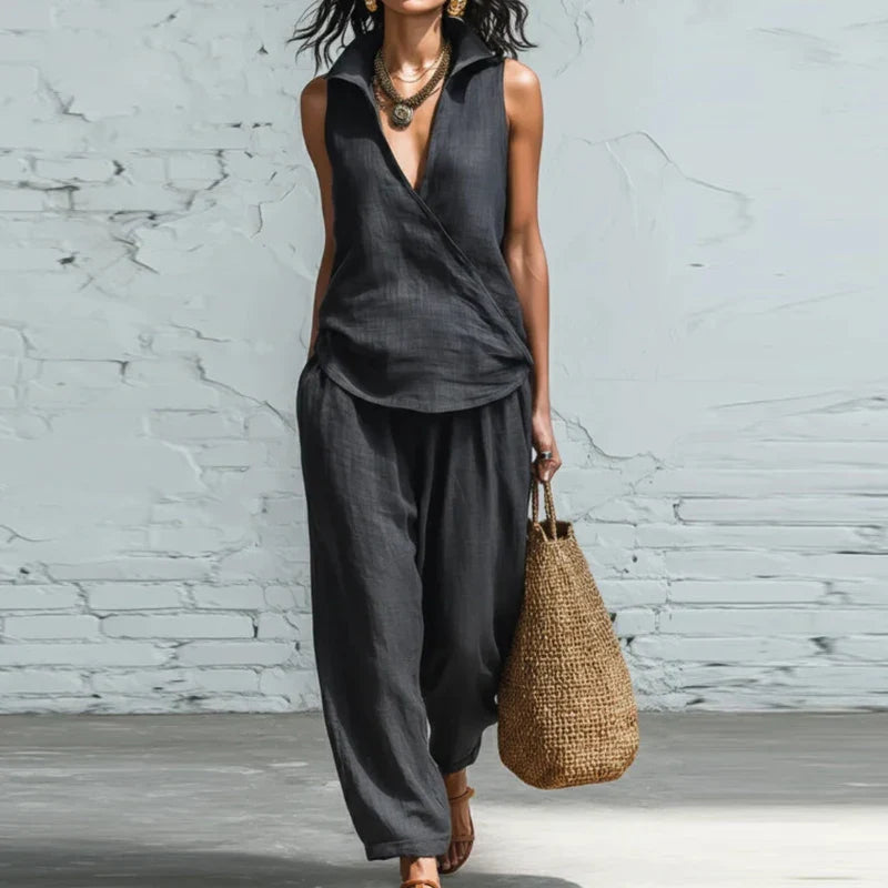 Veronica | Ensemble Pantalons Larges et Débardeur