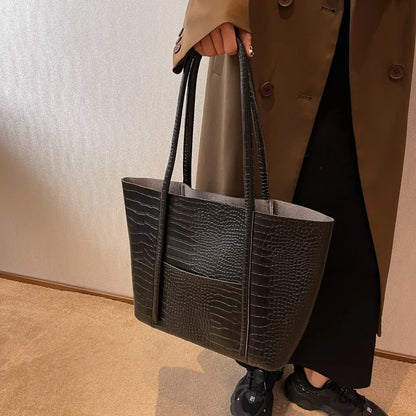 Betina | Croc Leather Shoulder Bag