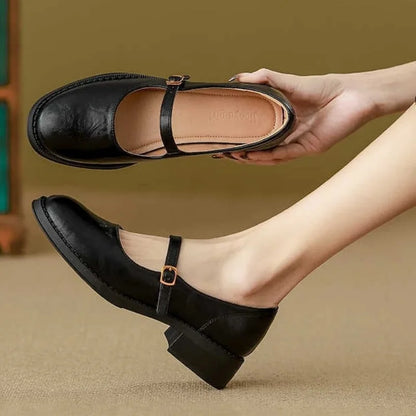 Chaussures Mary Janes Classiques Confortables En Cuir