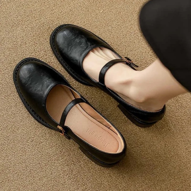 Chaussures Mary Janes Classiques Confortables En Cuir