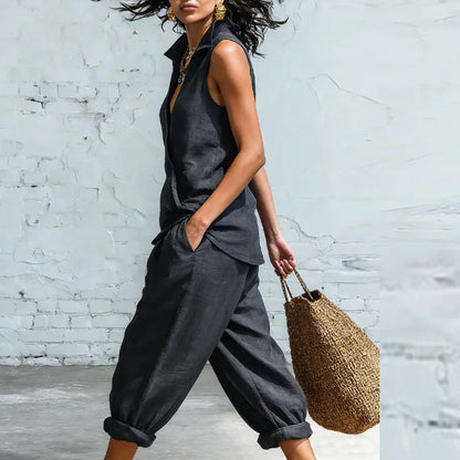 Veronica | Ensemble Pantalons Larges et Débardeur