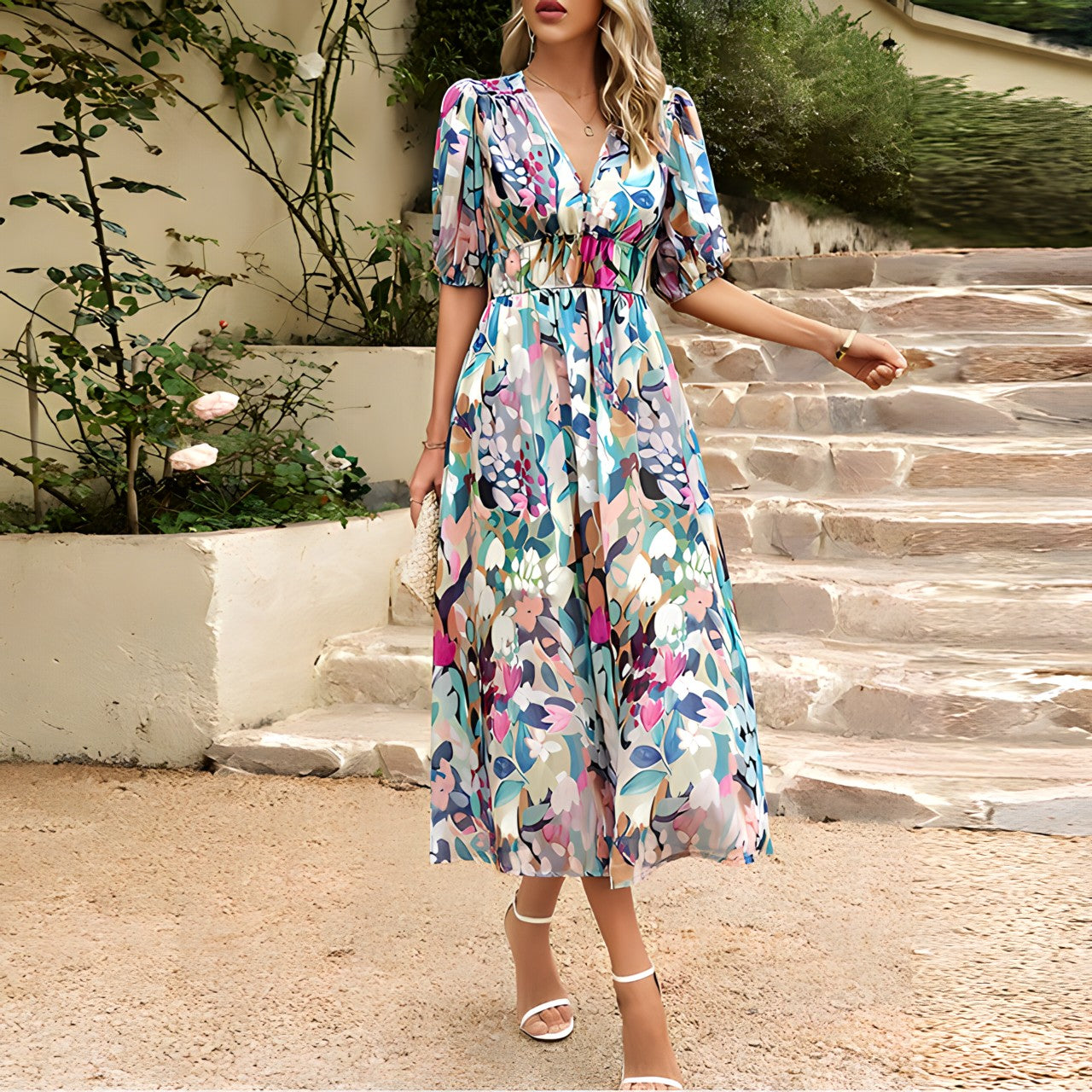 ANNELIE™ – Robe Midi Florale Daydream