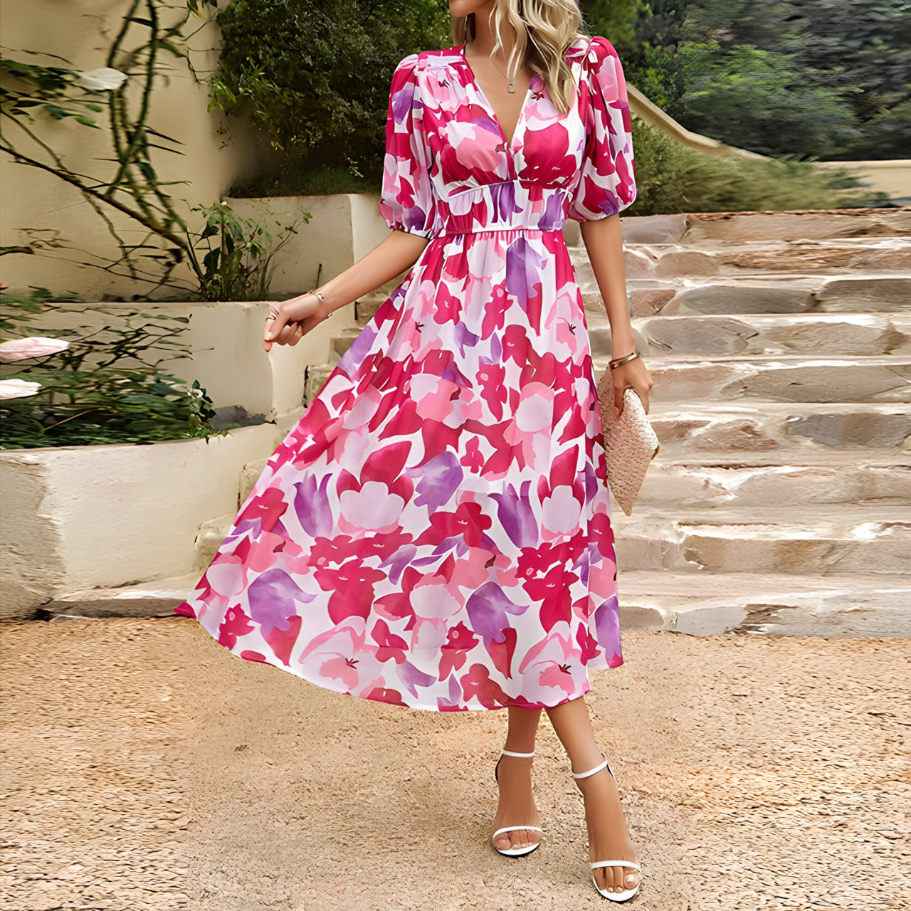 ANNELIE™ – Robe Midi Florale Daydream