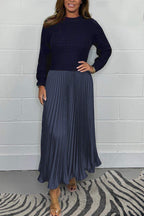 Claudia - Maxi dress with sweater and pleated skirt