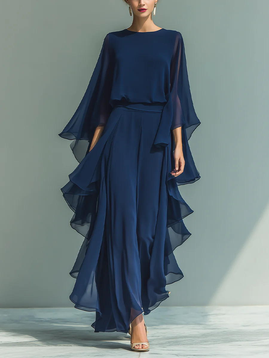 Aurora | Ensemble en Chiffon Élégant avec Volants