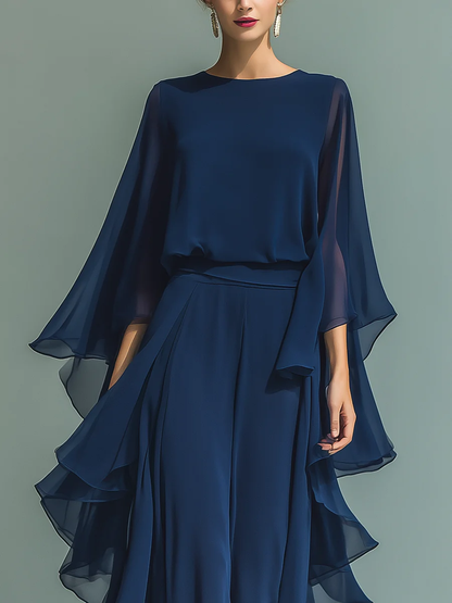 Aurora | Ensemble en Chiffon Élégant avec Volants