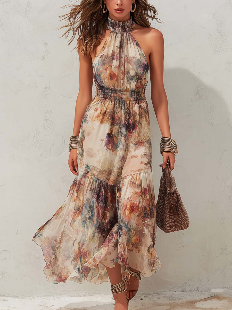 Chloe | Robe Midi Florale Vintage Douce