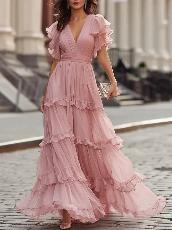 Zoe | Robe Maxi de Mariage Élégante Rose Clair