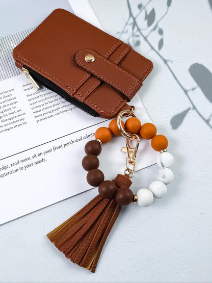 MADELYN™ - Porte-clés tendance et polyvalent avec perles et pompon