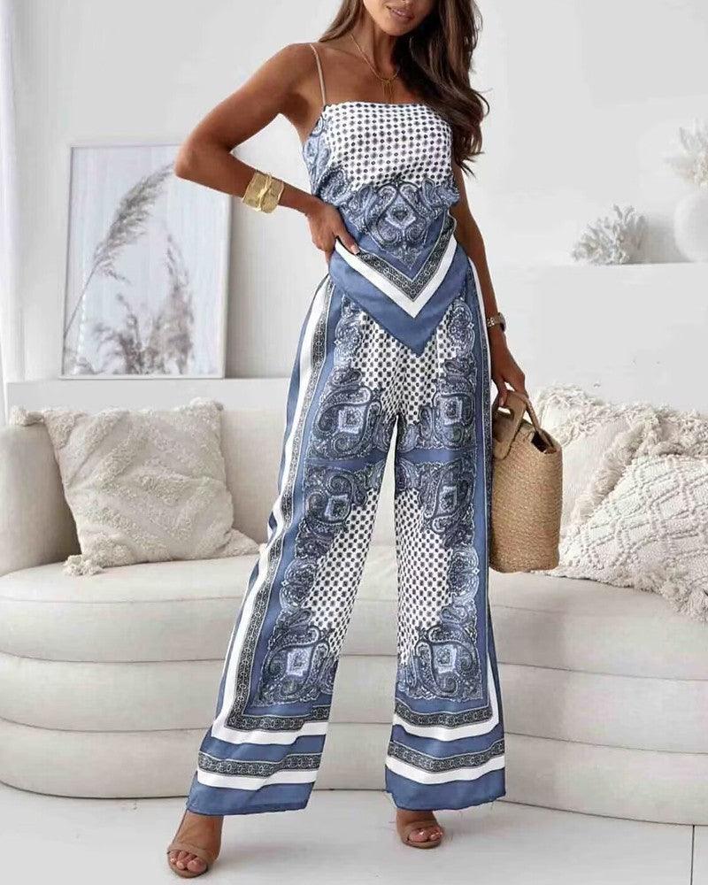 Helen | Ensemble de vêtements à la mode avec débardeur et pantalon prêt pour les vacances