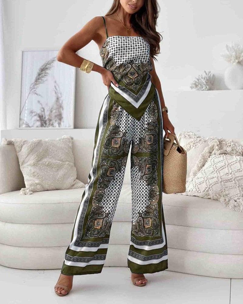 Helen | Ensemble de vêtements à la mode avec débardeur et pantalon prêt pour les vacances