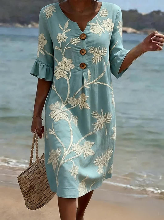 Robe décontractée pour femme avec imprimé floral.