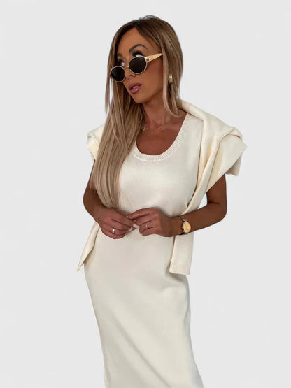 Chrystahl | Ensemble élégant robe et pull à col roulé