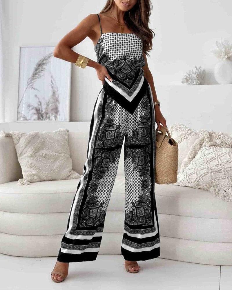 Helen | Ensemble de vêtements à la mode avec débardeur et pantalon prêt pour les vacances