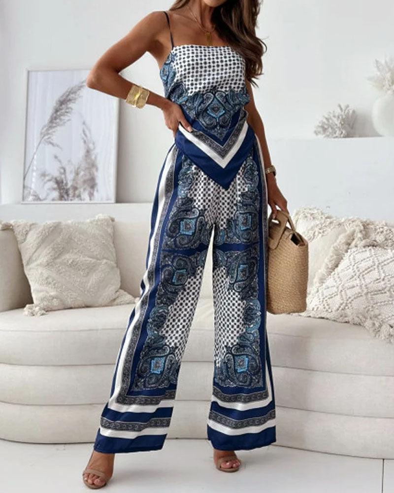 Helen | Ensemble de vêtements à la mode avec débardeur et pantalon prêt pour les vacances