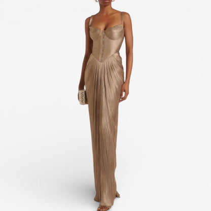 Aliona™ Robe longue plissée