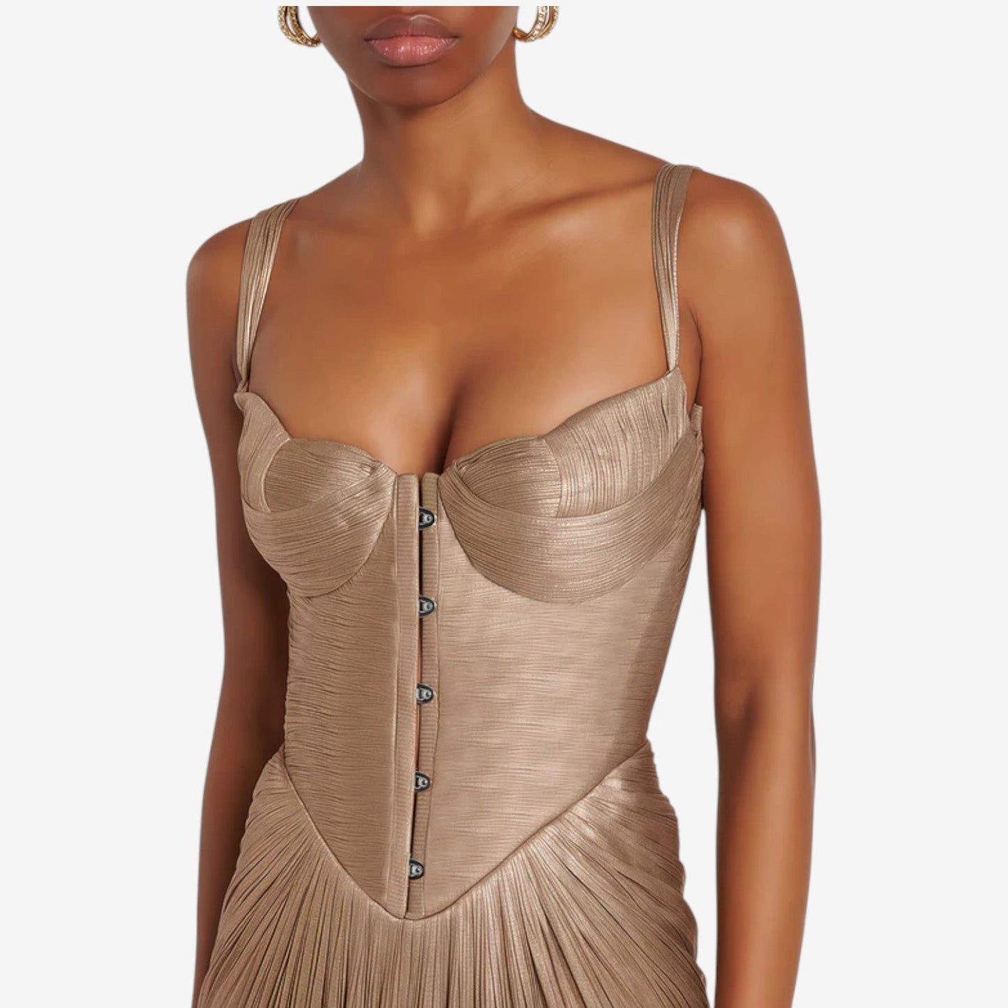 Aliona™ Robe longue plissée