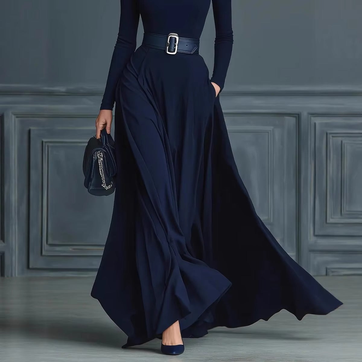 Adriana | Elegant Turtleneck Maxi Dress